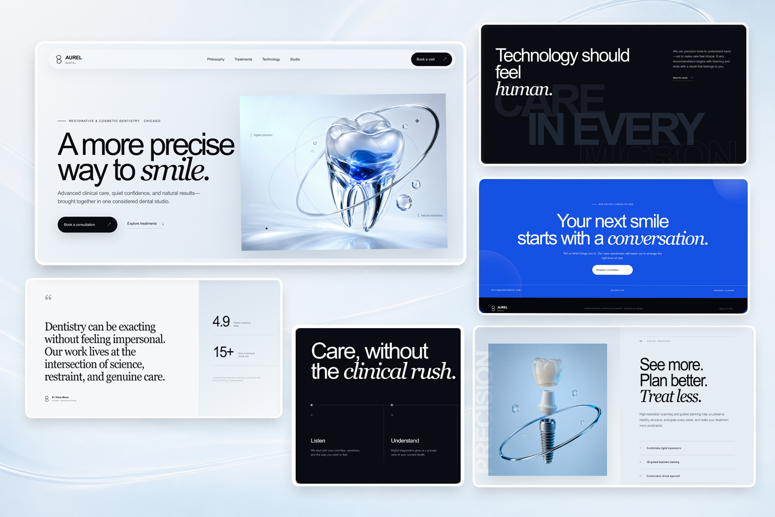 Aurel Dental responsive website design portfolio collage